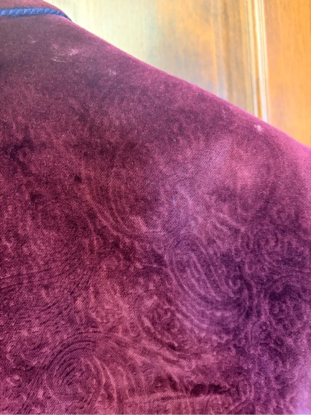 Robert Graham 48 Plum Burgundy Velvet Men’s Blazer Smoking Jacket Coat